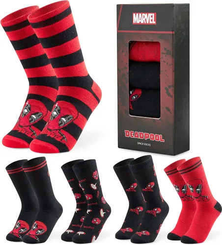 Marvel Calcetines suaves y transpirables para hombre, paquete de 5 unidades, longitud a la pantorrilla, regalos para hombres