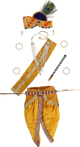 Miniatura 6 de Raj Fancy Dresses Vestido Shri Krishna para bebés niño y niña vestido Janmashtmi con Dhoti Dupatta vestido Kanha para 3 meses a 8 años