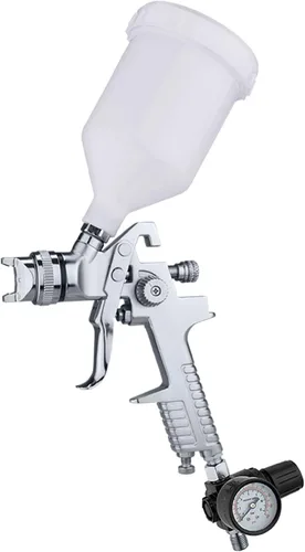 Valu-Air H827-B Pistola de pulverización de aire de alimentación por gravedad HVLP de 20 onzas con regulador (boquilla de 0.055 in)