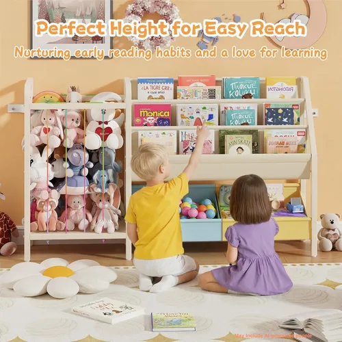 Miniatura 3 de B5 - Estantería infantil y almacenamiento de juguetes, estante para libros para habitaciones de niños, estantes para libros para niños pequeños