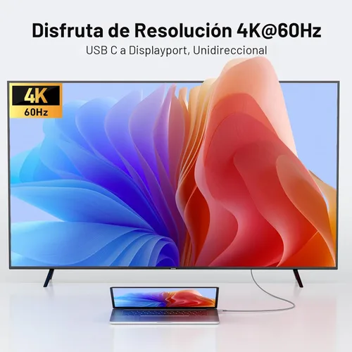 Miniatura 2 de acer Cable USB C a DisplayPort de 6.6 pies (4K @60 HZ 2K a 165 Hz), cable tipo C a DisplayPort (aluminio resistente, Plug & Play) Thunderbolt 3/4/5