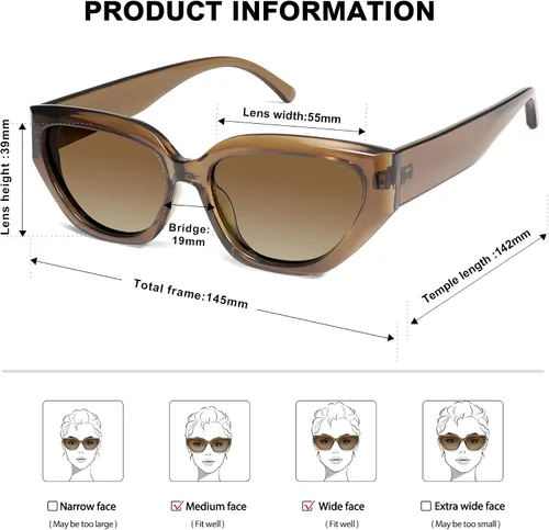 Miniatura 17 de SOJOS Gafas de sol polarizadas de ojo de gato lindo de moda para mujer Cateye SJ2237