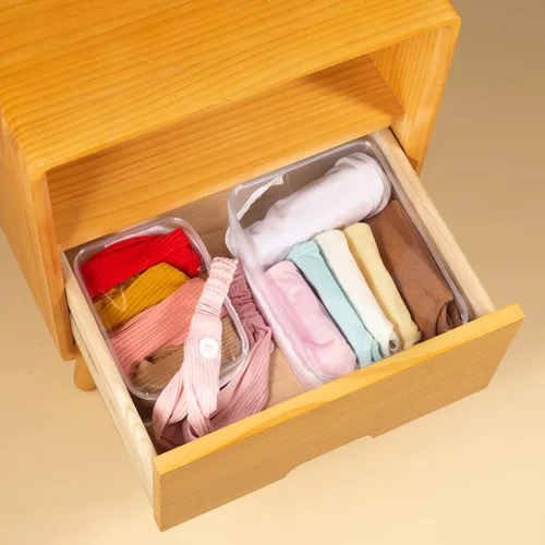 Miniatura 5 de Paquete de 5 bolsas de aseo de plástico transparente con cremallera aprobadas por la TSA, bolsa portátil para maquillaje y cosméticos para Blanco