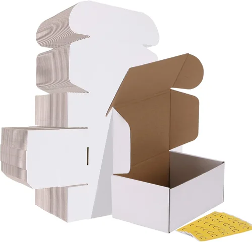 Miniatura 11 de HORLIMER - Cajas de envío pequeñas de 7x5x2, conjunto de 50, caja de cartón corrugado blanca para envío de correspondencia
