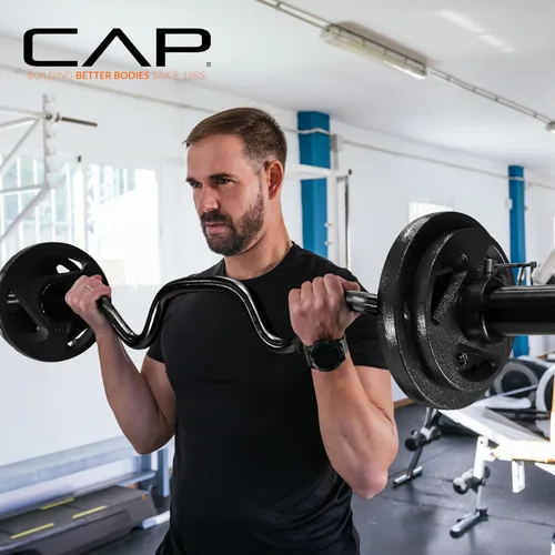 Miniatura 6 de CAP 48" Olympic Super Curl Bar Heavy Duty Solid Steel, 500 lb Capacity