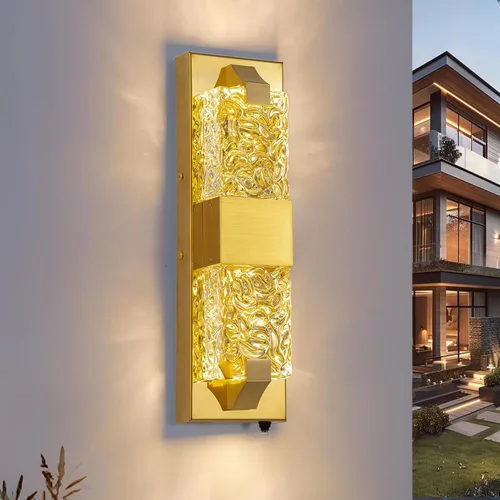 Miniatura 14 de Lámpara de pared inteligente para exteriores, lámpara exterior que cambia de color RGB, iluminación de pared exterior de carcasa de metal, luces