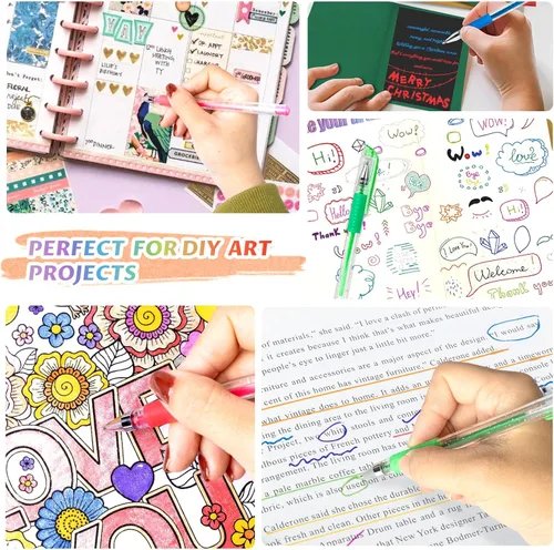 Miniatura 6 de Bolígrafos de gel para libros de colorear de adultos, juego de 30 colores con punta fina y un 40 % más de tinta para dibujar, ideales para Varios