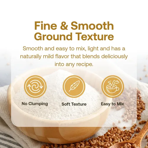 Miniatura 5 de Quay Naturals Harina de trigo sarraceno orgánico, 2 libras, sin gluten, sin OMG, vegana Cultivada en Estados Unidos, molida a piedra, rico sabor a