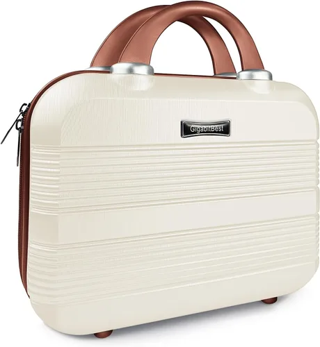 Miniatura 13 de Estuche de viaje portátil de maquillaje rígido de 14 pulgadas, elegante organizador de cosméticos de PC + ABS para mujer, resistente a los arañazos