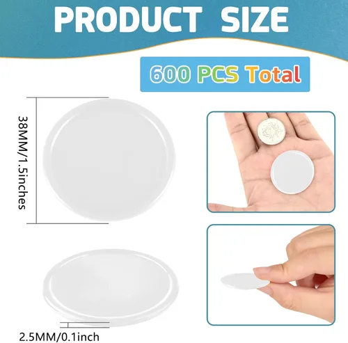 Miniatura 2 de Coopay 600 fichas de póquer de plástico para contadores de aprendizaje, discos de conteo de fichas de bingo, marcadores para práctica de matemáticas