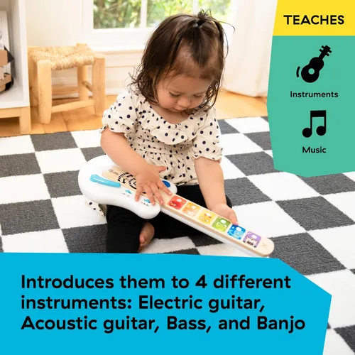 Miniatura 5 de Baby Einstein Strum Along Songs Magic Touch - Guitarra de juguete de madera con barra de Whammy, juguete de aprendizaje musical Montessori