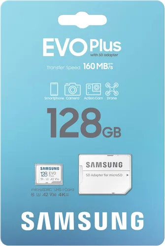 Miniatura 8 de Samsung EVO Plus - Tarjeta de memoria microSD + adaptador, 64 GB microSDXC, velocidades de hasta 160 MB/s, UHS-I, C10, U1, V10, A1, almacenamiento
