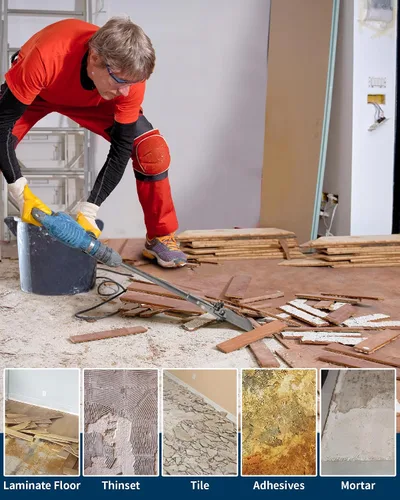Miniatura 8 de Firecore - Rascador de suelo SDS Max de 6 pulgadas, herramienta de cincel de extracción Thinset para taladro de martillo giratorio, brocas de pala