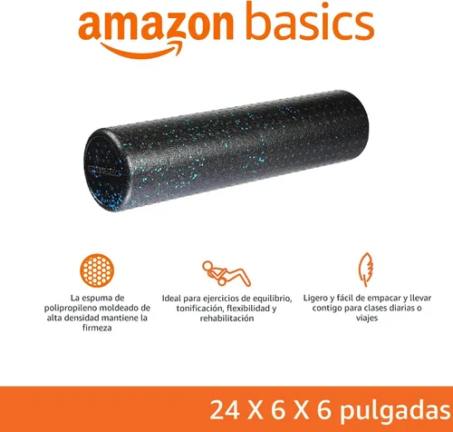 Miniatura 2 de Amazon Basics Rodillo de espuma de alta densidad para ejercicio y recuperación, 24 pulgadas, azul moteado
