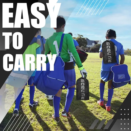 Miniatura 5 de Portería de fútbol infantil de 6 x 4 pies con bolsa de transporte, red de fútbol plegable portátil para entrenamiento de práctica en el patio