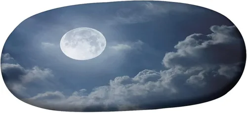Miniatura 3 de XISUNYA Mantel ovalado ajustable para mesa de patio, mantel de poliéster elástico con luna, cielo nocturno con estampado de luna completa, se adapta