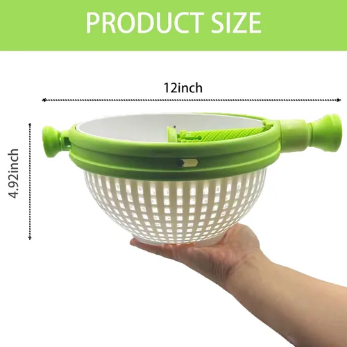 Miniatura 6 de Escurridor de ensalada plegable 3 en 1, colador de ahorro de espacio de 3 cuartos y secadora de verduras, plegable para un fácil almacenamiento