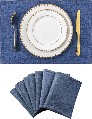 Miniatura 69 de Juego de 6 manteles individuales resistentes al calor para mesa de comedor y cocina de Home Brilliant, manteles individuales para mesa de comedor