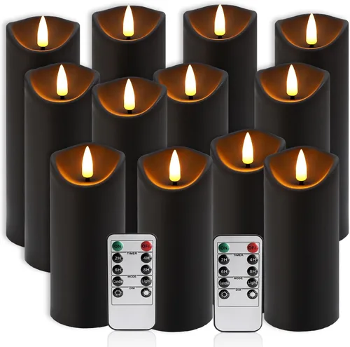 Miniatura 15 de YOROXRG Set de 24 velas sin llama impermeables para exteriores, velas LED con 4 controles remotos y temporizador