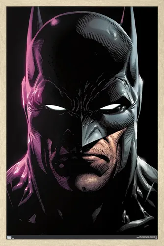 Miniatura 7 de Trends International DC Comics Batman - Póster de pared de retrato de 22.4 pulgadas de largo x 14.7 pulgadas, versión enmarcada en madera de granero