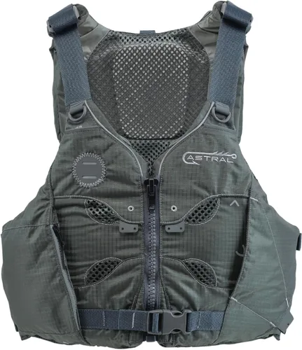 Astral V-Eight Fisher - Chaleco salvavidas para adultos, alta ventilación, USCG tipo III PFD, para pesca y excursiones Gris