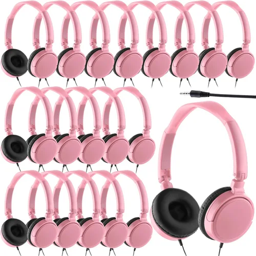 Miniatura 10 de Yunsailing Paquete de 6 auriculares de clase con cable para estudiantes a granel para la escuela con auriculares ajustables envueltos