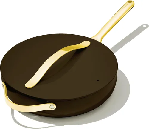 Miniatura 20 de Caraway Sartén Salteadora Antiadherente de Cerámica con Tapa (4.5 cuartos, 11.8 pulgadas) - No Tóxico, Sin PTFE ni PFOA - Apto para Horno y Caléndula