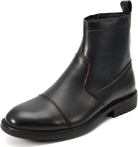 Botas de vestir Chelsea para hombre, botas altas o medias, sin cordones, para negocios, de cuero genuino, para trabajo, uso diario, zapatos casuales