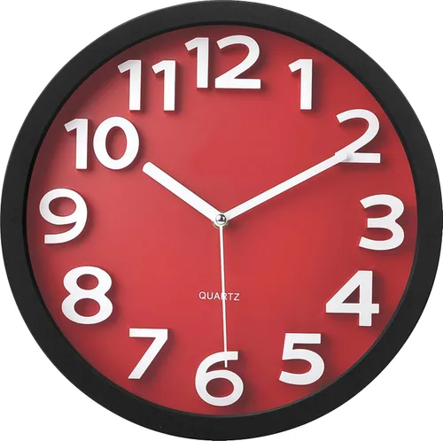 Miniatura 5 de Tempus TC62127B - Reloj de pared contemporáneo con cara de marco, números contrastantes elevados y movimiento silencioso de barrido, 13 pulgadas