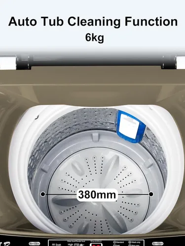 Miniatura 6 de KRIB BLING Lavadora completamente automática con bomba de drenaje, lavadora compacta de 17.7 libras, 10 programas de lavado y 8 niveles de agua