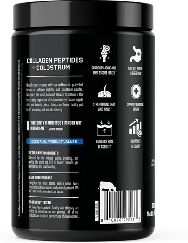 Miniatura 3 de Jocko Fuel Colágeno en polvo con calostro – 0.55 oz de colágeno hidrolizado + 0.07 oz de calostro de primer ordeño – Doble acción para la salud