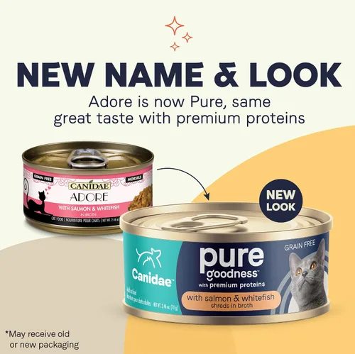 Miniatura 2 de Canidae Pure Adore Premium - Alimento húmedo para gatos, salmón y pescado blanco en caldo, 2.46 onzas (caja de 24), sin granos