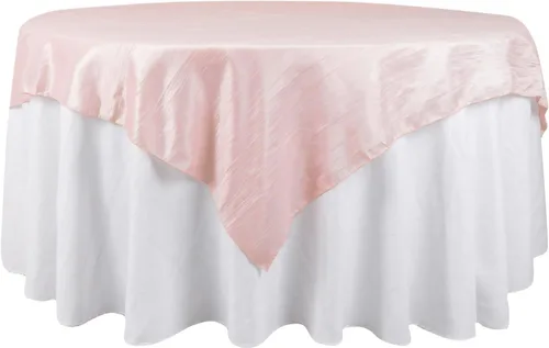 Miniatura 35 de Efavormart - Mantel cuadrado de tafetán arrugado de acordeón beige de 72 x 72 pulgadas