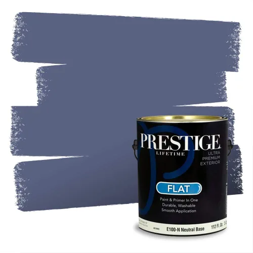 Miniatura 1487 de Pintura Exterior + imprimación PRESTIGE, todo-en-uno, 1 galón, acabado mate, color comparable al Valspar* Royal Gray* VS151-Gris real