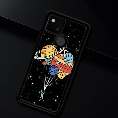 Miniatura 4 de Funda compatible con Google Pixel 4A 5G, sistema solar de globo alienígena, diseño de patrón increíble, a prueba de golpes, antiarañazos, carcasa