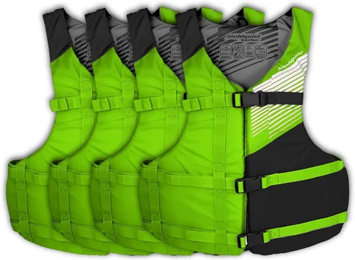 Miniatura 13 de Stohlquist Universal Fit Adult Life Jacket PFD (4 Pack) Coast Guard Approved, for Men and Women 90+ lbs, Lightweight Neoprene and Adjustable, Ideal