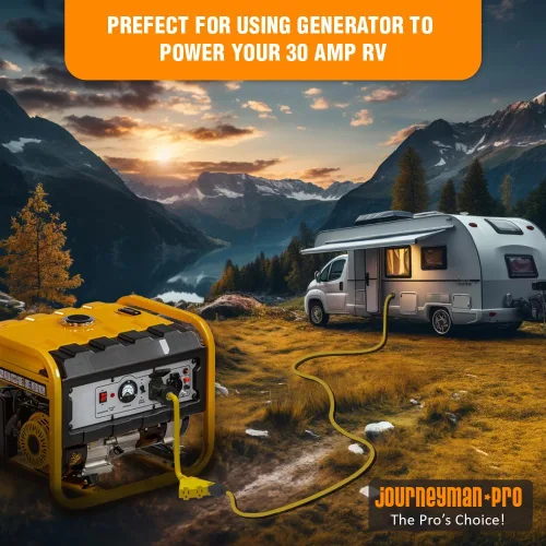 Miniatura 7 de Journeyman Pro - Adaptador de cable de alimentación para generador L5-30 o TT-30P a triple 5-15R, divisor de 30 A a 15A/110 V Cables