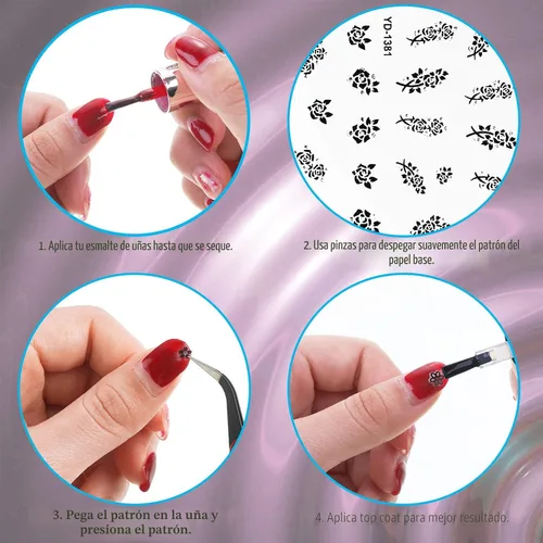 Miniatura 4 de Blulu 5000 calcomanías para uñas de flores, 100 hojas de calcomanías autoadhesivas 3D, calcomanías de múltiples diseños, calcomanías de manicura
