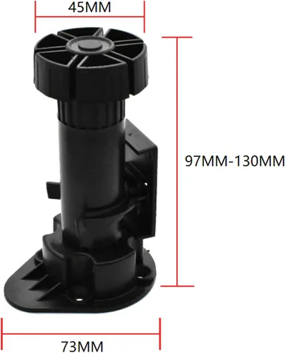 Miniatura 2 de Paquete de 12 patas niveladoras negras ajustables para muebles, se ajustan de 3-7/8 pulgadas a 5-1/8 pulgadas, para muebles, armarios, etc