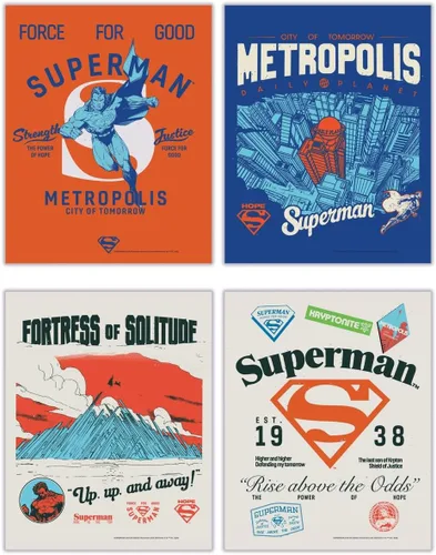 Miniatura 6 de TRENDYPRINT DC Comics – Liga de la Justicia – Alex Ross Art – Mujer Maravilla – Linterna Verde – Superman – Batman – Juego de cuatro arte de pared
