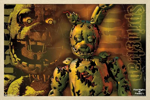 Miniatura 7 de Trends International Five Nights at Freddy's - Póster de pared Springtrap, 14.725 x 22.375 pulgadas, versión con marco de madera tipo granero