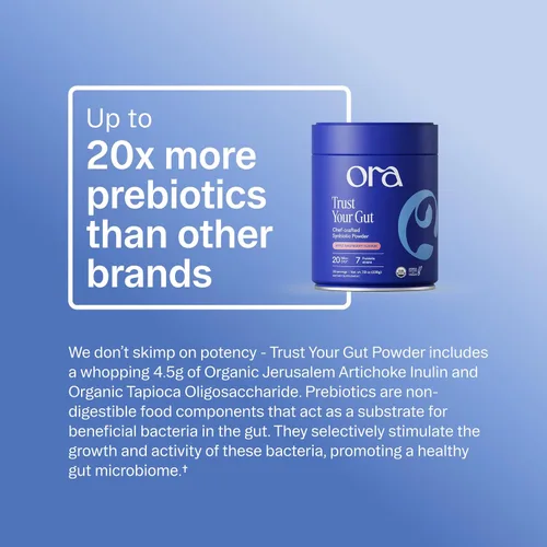 Miniatura 5 de Ora - Probióticos y prebióticos orgánicos en polvo, 20.000 millones de probióticos, 6 cepas – Producto vegano, sin Gluten, sin-GMO.