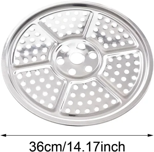 Miniatura 3 de ECYC Ltd Estante redondo de acero inoxidable para bandeja de vapor de 14 pulgadas, soporte de bandeja de vapor para olla a presión, estante de vapor