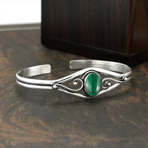 Miniatura 4 de Natural Gemstone Cuff Bangle Bracelets for Women Handmade Statement Birthstone Jewelry Adjustable Size for Perfect Fit Gift for Birthdays