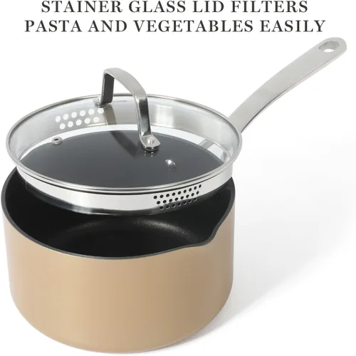 Miniatura 5 de Martha Stewart Juego de 12 Piezas de Utensilios de Cocina Antiadherentes Premium de Aluminio de Calibre Pesado Anodizado Duro, Seguro para Cobre