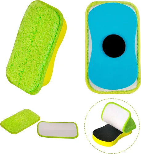 2 paquetes de borrador de pizarra – Borrador de microfibra lavable reutilizable, tiza de limpieza, marcadores/plumero herramienta en el hogar, aula,