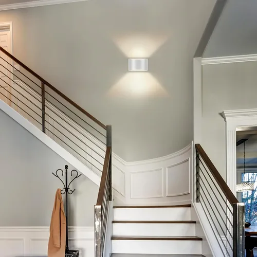 Miniatura 7 de Juego de dos apliques de pared Modernas luces LED de pared para interiores, luz de montaje en pared arriba y abajo, aluminio, cableado, regulable