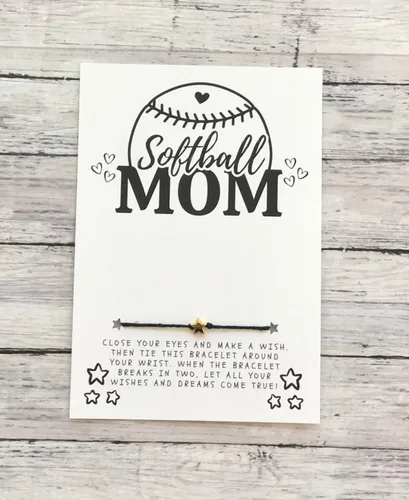 Miniatura 8 de Softball Wish Bracelet, Softball Gift, Team Gift, Softball Card, Graduation, Senior Year, Sports Team Party Favor Gift, Team Wish Gift