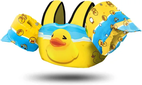 Miniatura 18 de Chriffer - Chaleco salvavidas para niños de 30 a 55 libras, flotadores con arnés de hombro con alas de brazo para niños y niñas de 2, 3, 4, 5, 6, 7