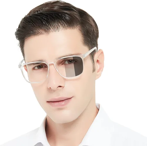 Miniatura 7 de MARE AZZURO Gafas de lectura fotocromáticas para hombre, bloqueo de luz azul, para lectores cuadrados de gran tamaño, 1.0, 1.5, 2.0, 2.5, 3.0, 3.5